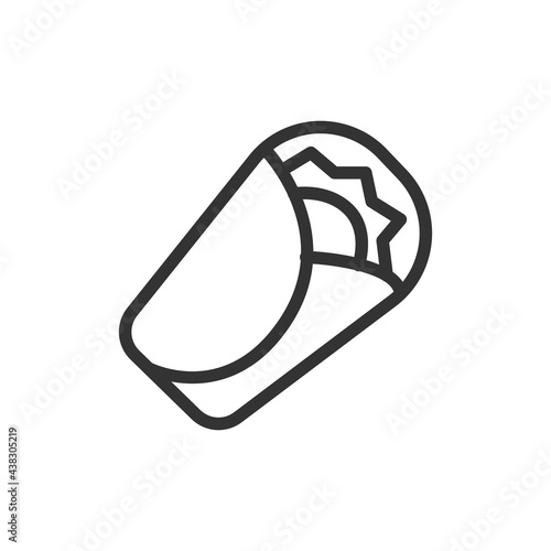 Burrito thin line icon.