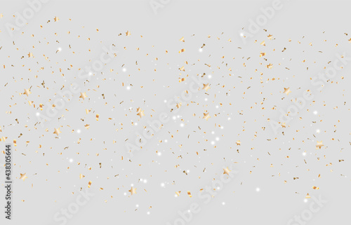 Lots of colorful tiny confetti and ribbons on transparent background. Festive event and party. Multicolor background.Colorful bright confetti isolated on transparent background