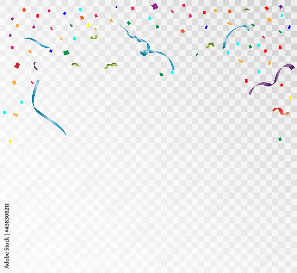 Lots of colorful tiny confetti and ribbons on transparent background. Festive event and party. Multicolor background.Colorful bright confetti isolated on transparent background Lots of colorful tiny confetti and ribbons on transparent background. Festive event and party. Multicolor background.Colorful bright confetti isolated on transparent background
