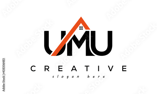 initial UMU letters real estate construction logo vector photo