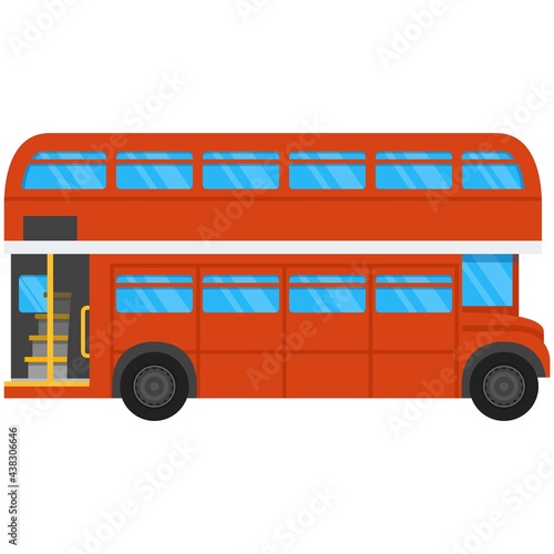 London double deck bus vector icon isolated on white photo