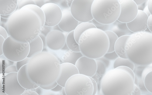 Large groups of streptococcus with white background, 3d rendering.