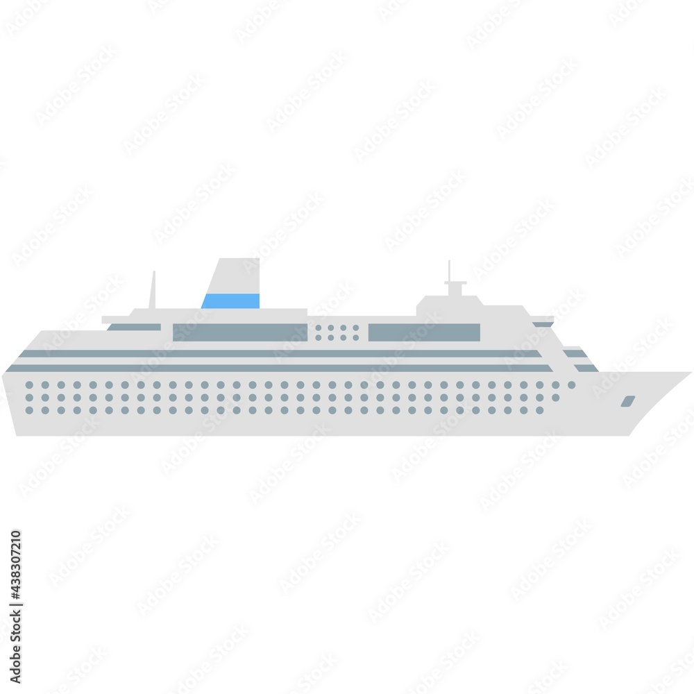 Cruise ship vector travel luxury sea boat illustration