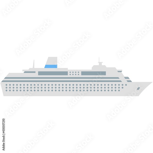 Cruise ship vector travel luxury sea boat illustration