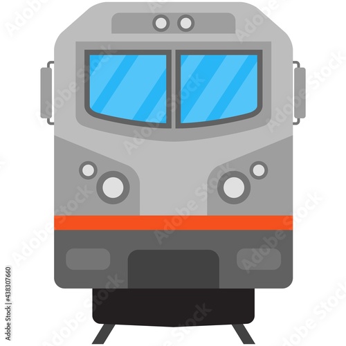 Suburban electric train vector railway transport front view