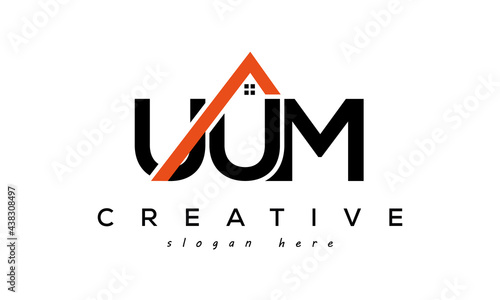 initial UUM letters real estate construction logo vector photo