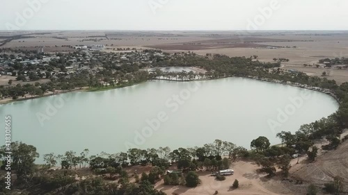 Aerial footage of Lake Lascelles near Hopetoun in north-west Victoria, May 2021. photo