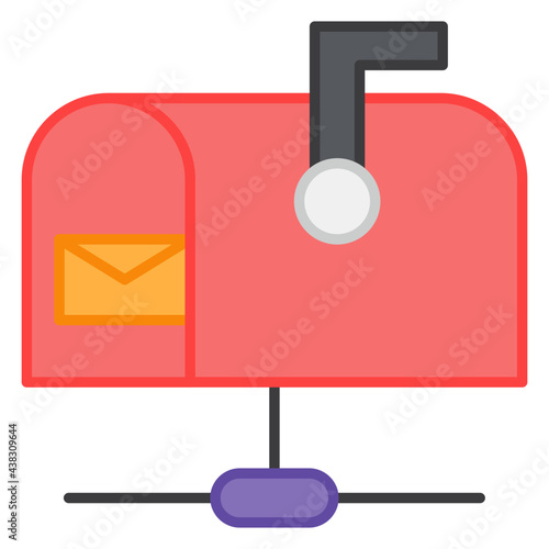 A flat design, icon of letterbox