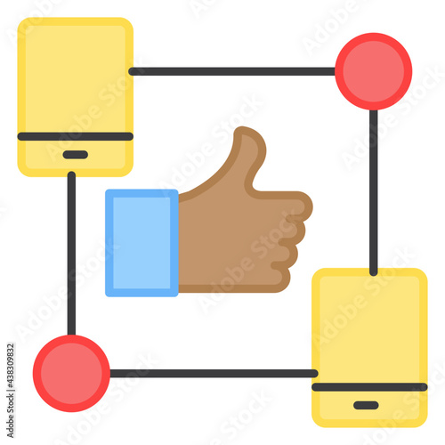 A flat design, icon of feedback