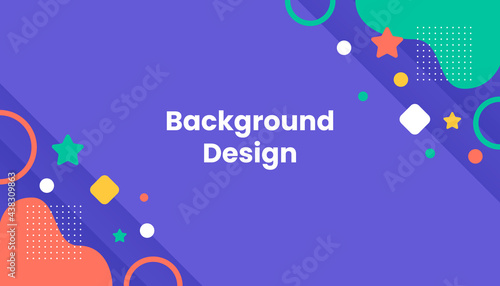 Flat geometric color full background for your banner  design project or wallpaper.