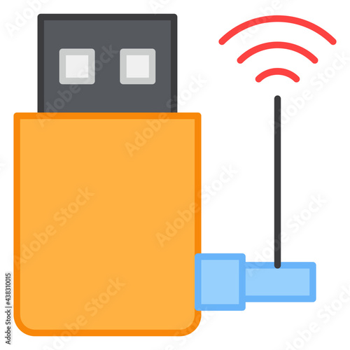 A flat design, icon of usb dongle