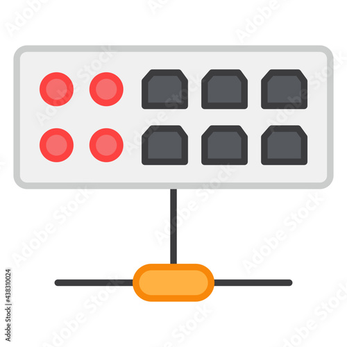 A flat design, icon of network ports