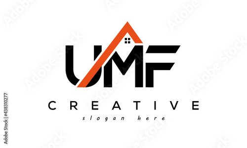 initial UMF letters real estate construction logo vector photo