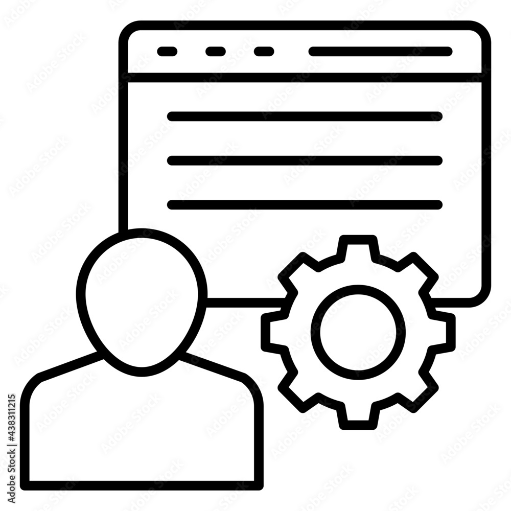 A flat design, icon of user setting A flat design, icon of user setting