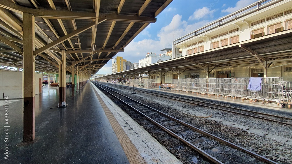 Thai Train station in Covid-19 epidemic. Thai Train station in Covid-19 epidemic.
