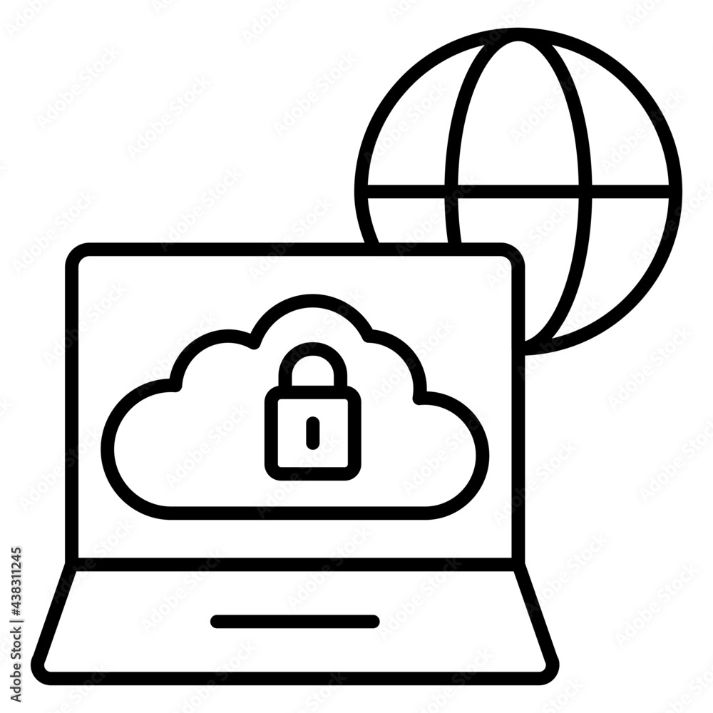 A flat design, icon of secure connected device A flat design, icon of secure connected device