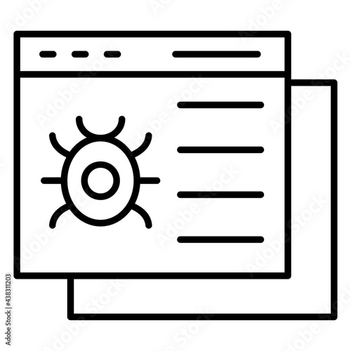 A flat design, icon of virus website