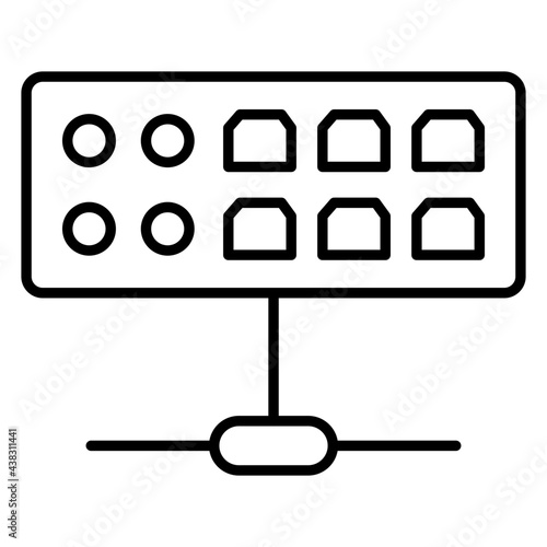A flat design, icon of network ports