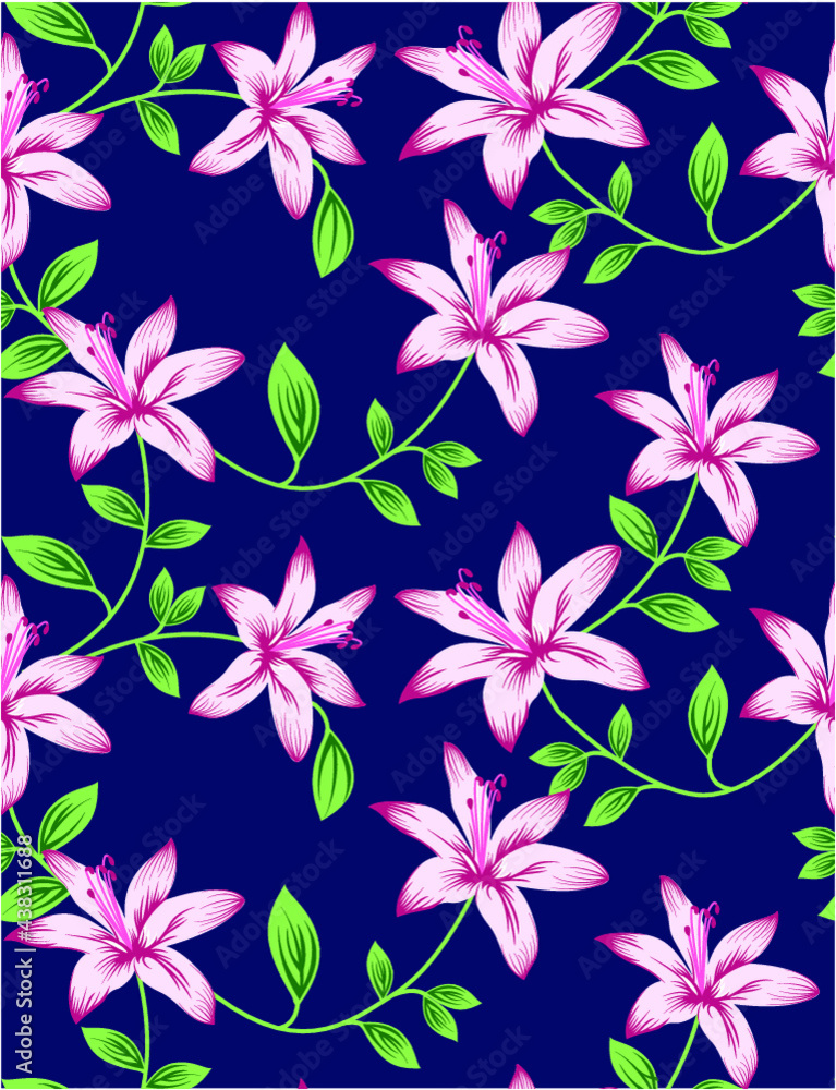 seamless vector flower design pattern on background seamless vector flower design pattern on background