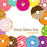Donuts vector set isolated on white background, Bakery shop concept. vector illustration