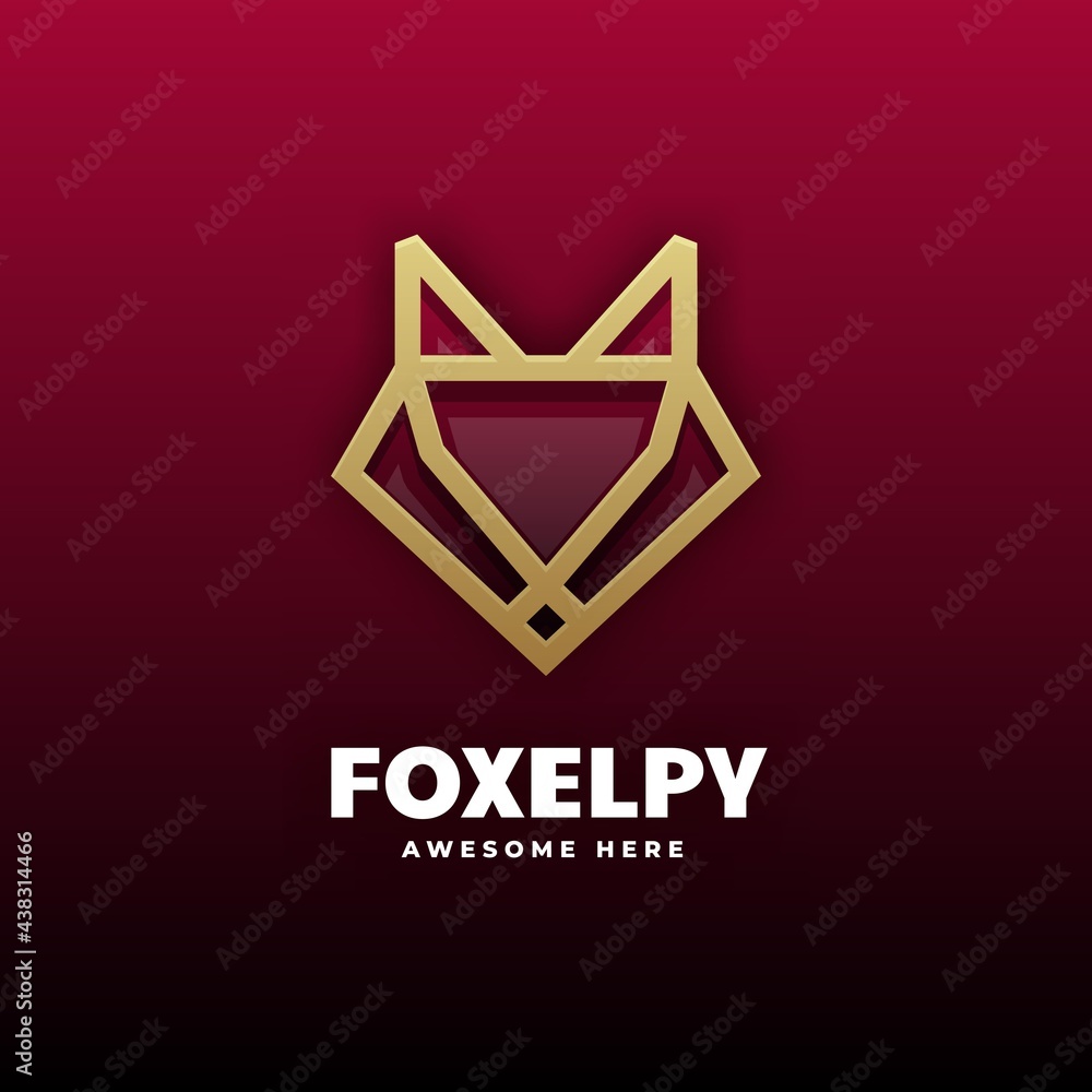 Vector Logo Illustration Fox Line Art Style. Vector Logo Illustration Fox Line Art Style.