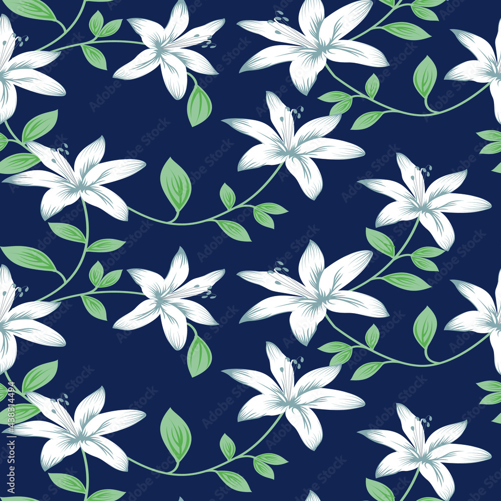 seamless vector flower design pattern on background seamless vector flower design pattern on background