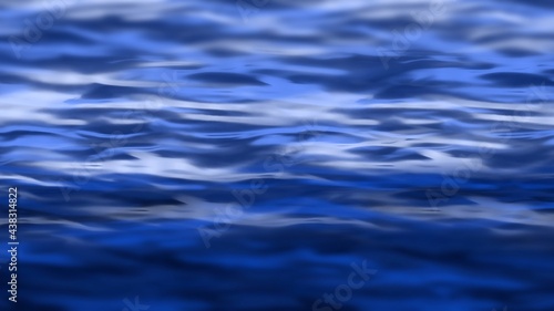 Blue sea ocean with bokeh abstract sea wave texture background.