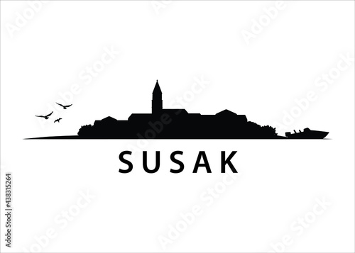 Susak, Croatian Island Panorama Skyline Landscape

