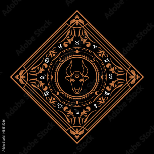 Divine magic The Year of the Ox vector illustration