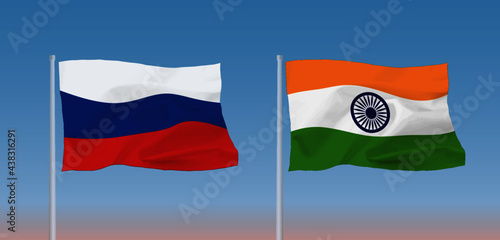 インドとロシアの国旗