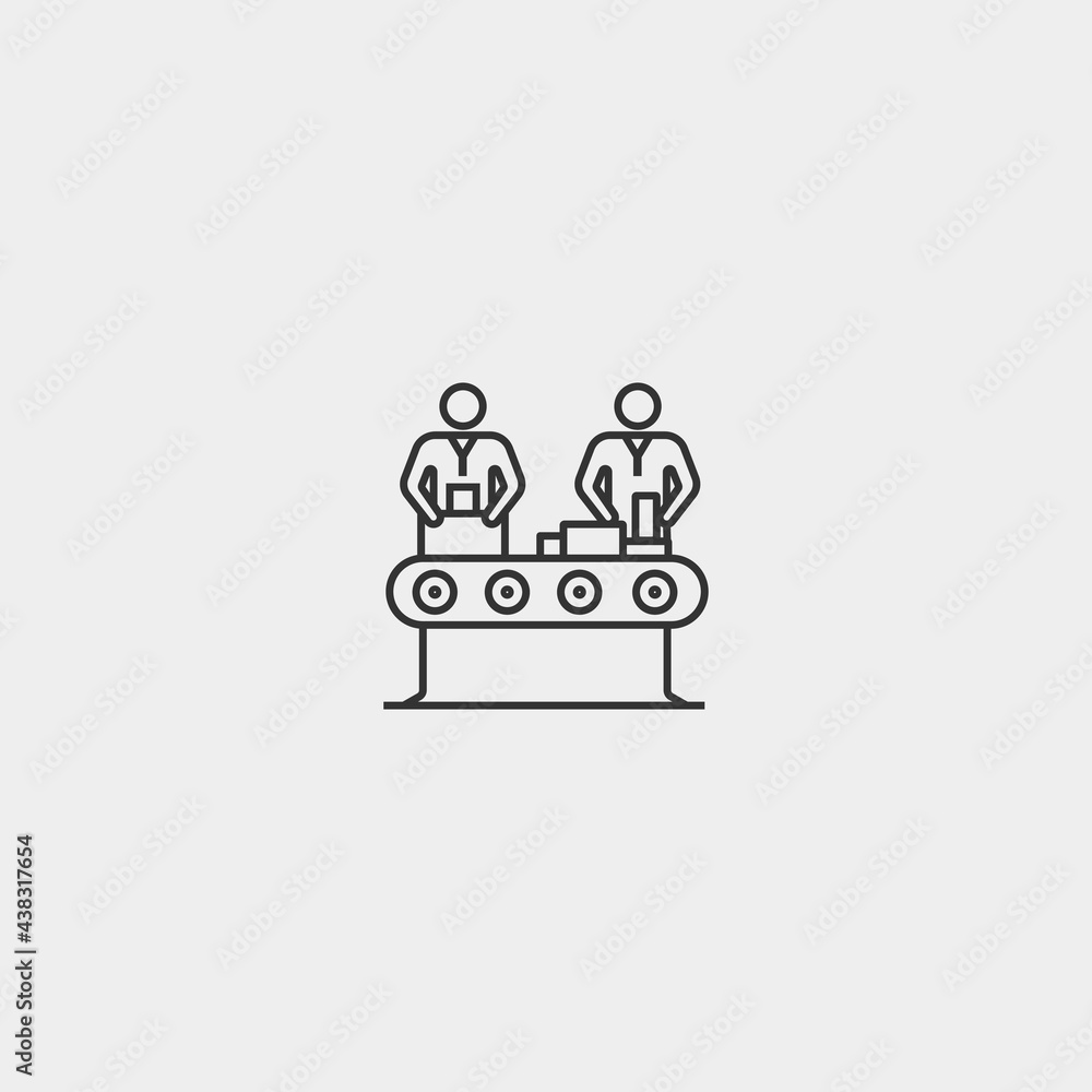 Assembling vector icon illustration sign Assembling vector icon illustration sign