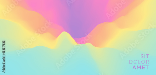 Abstract background with dynamic effect. Trendy gradients. 3D vector Illustration for advertising, marketing or presentation.