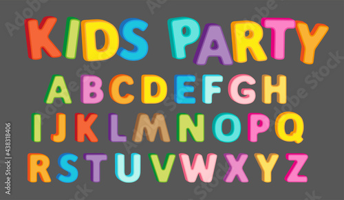 Bright alphabet lettering text with 3d effect for title design. Capital Letter English ABC