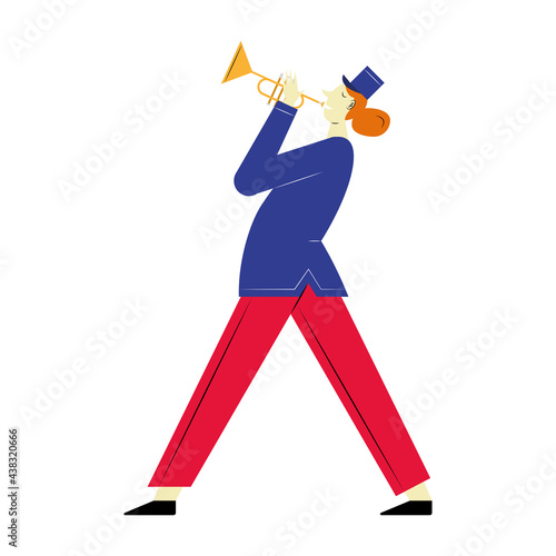 female trumpeter marching band