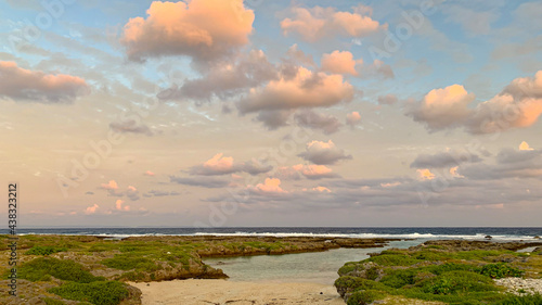 sunset over the sea photo