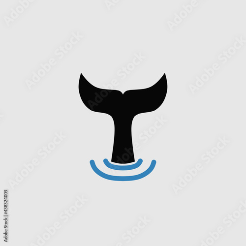 Vector illustration of dolphin tail icon
