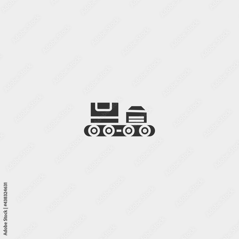 Conveyor vector icon illustration sign