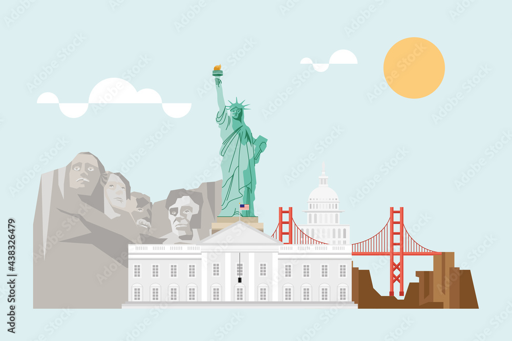 Obraz premium usa monuments famous