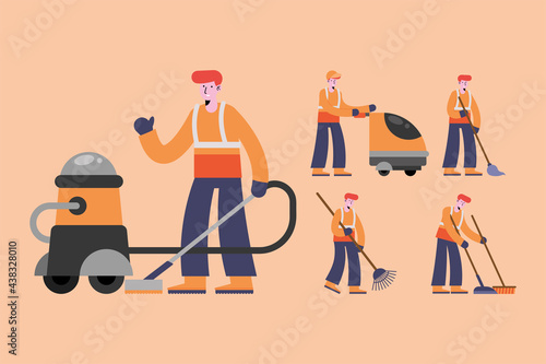five cleaning persons