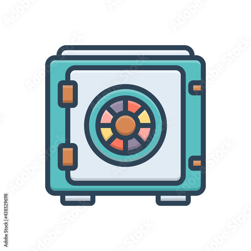 Color illustration icon for safety money
