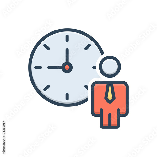 Color illustration icon for personal schedule
