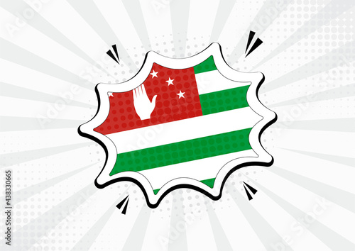 Artistic Abkhazia country comic flag illustration. Abstract flag speech bubble pop art vector background