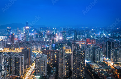 Aerial photography of Guangzhou city architecture night view © 昊 周