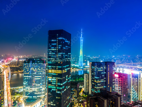 Wallpaper Mural Aerial photography of Guangzhou city architecture night view Torontodigital.ca