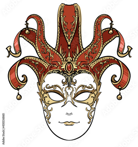 ベネチアンマスク-飾り付きの仮面