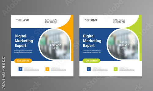 Digital business marketing banner for social media post template