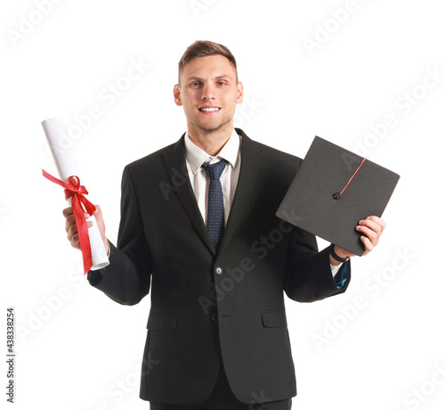Male graduating student on ...