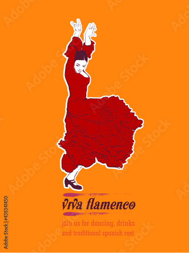 Viva flamenco, spanish girl dances a flamenco