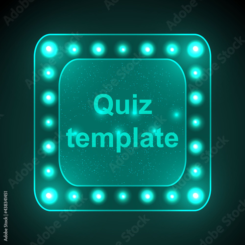 Quiz night lamp concept. Vector illustration. Element template for design.