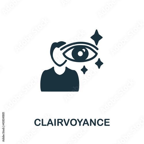 Clairvoyance icon. Monochrome simple element from fortune teller collection. Creative Clairvoyance icon for web design, templates, infographics and more